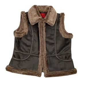 Black Mountain Women's‎ Vest Faux Fur Faux Black Buckskin Boho Mountain Size XL